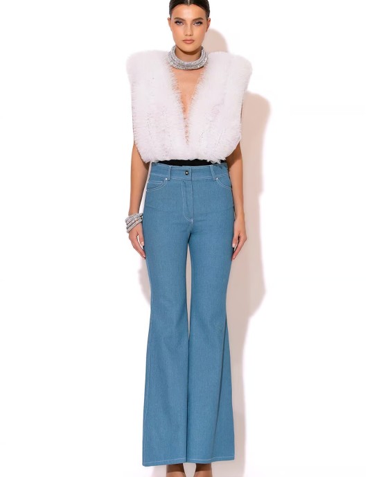 Denim Flared Pants